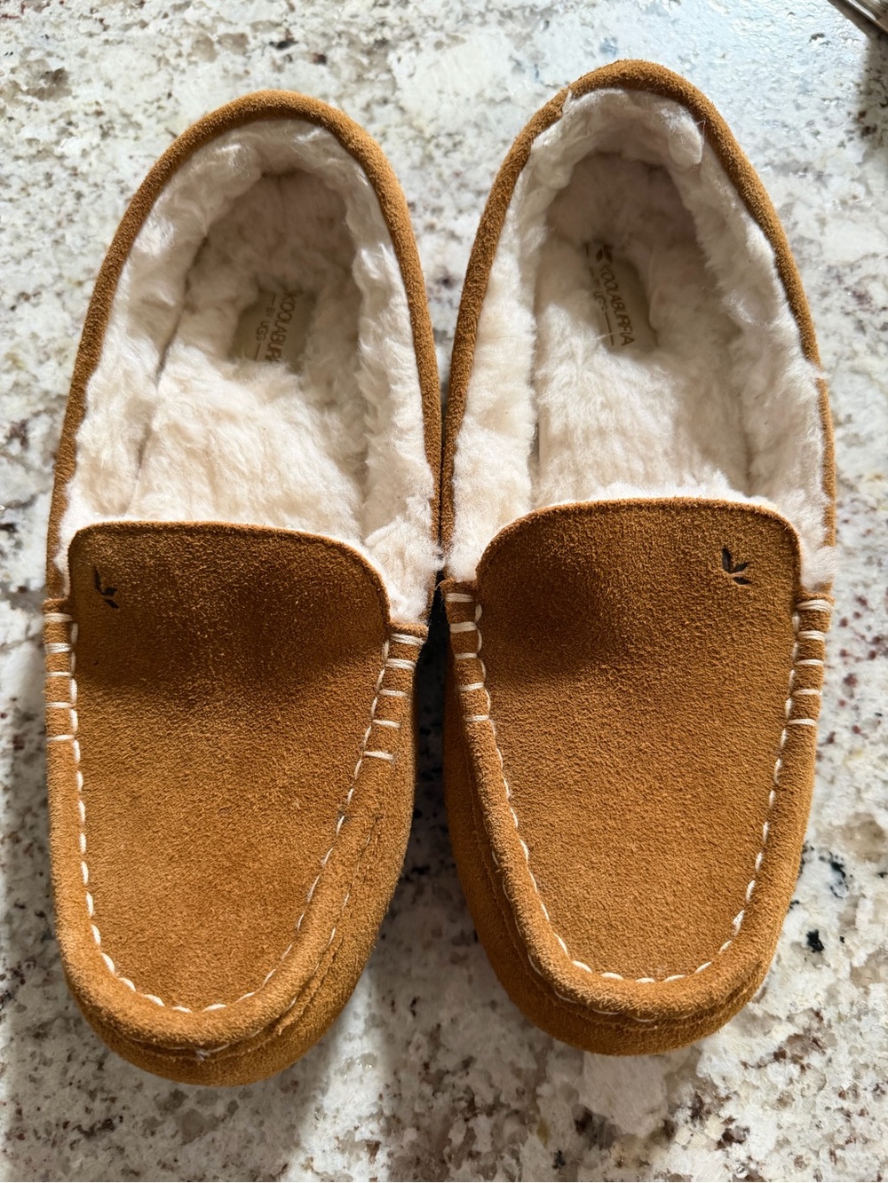 Koolaburra Chestnut Suede Shearling-Lined Slip-On Mules